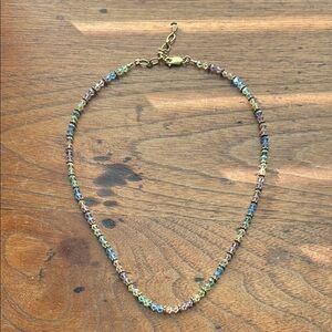 Pastel rainbow beaded necklace